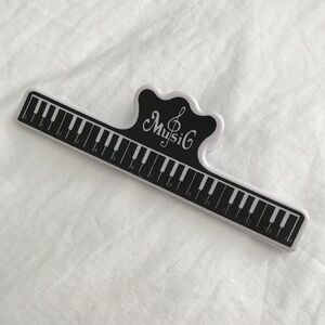 Music Paper Clip Sheet Music Holder On Stand Scales Black White Treble Clef
